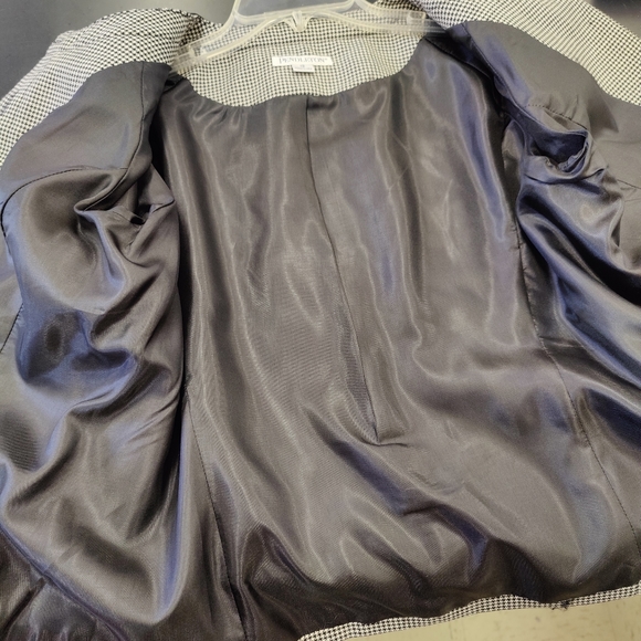 NWT Pendleton Virgin Wool Houndstooth jacket with leather trim, size 12 - Picture 8 of 11